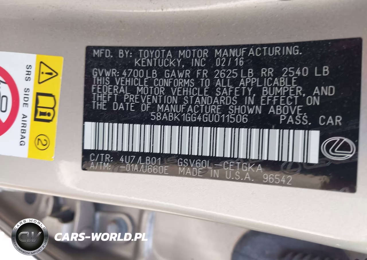 2016 Lexus Es 350 VIN:58ABK1GG4GU011506 - 9