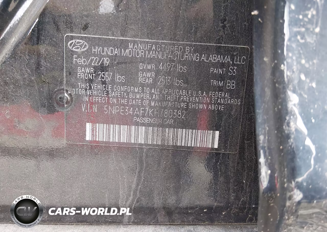 2019 Hyundai Sonata Sel VIN:5NPE34AF7KH780382 - 9