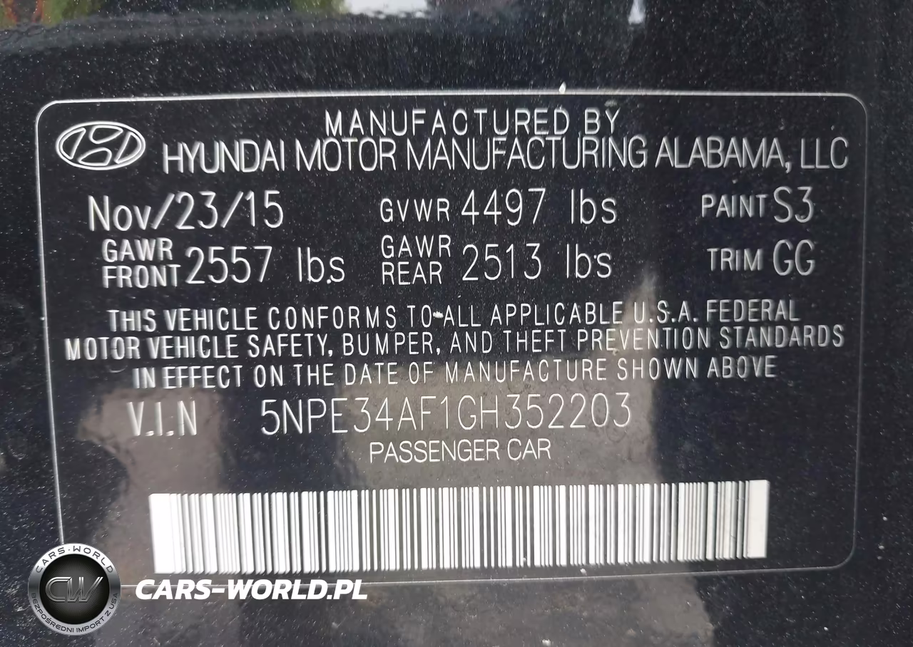 2016 Hyundai Sonata Sport VIN:5NPE34AF1GH352203 - 9