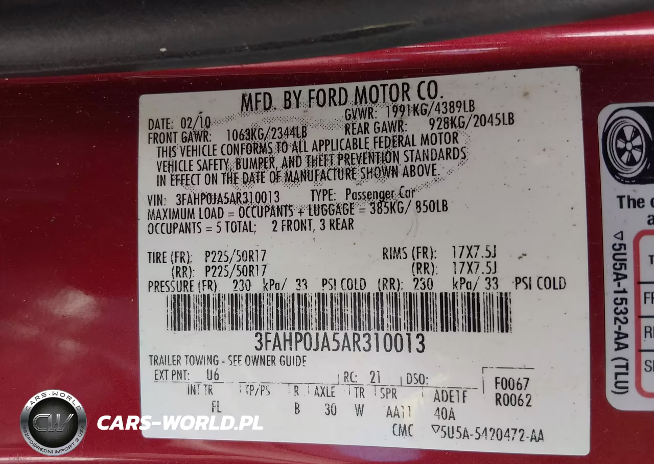 2010 Ford Fusion Sel VIN:3FAHP0JA5AR310013 - 9