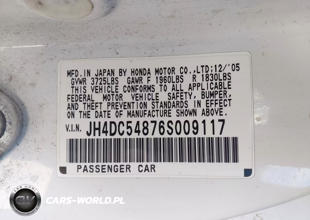 2006 Acura Rsx VIN:JH4DC54876S009117 - 9
