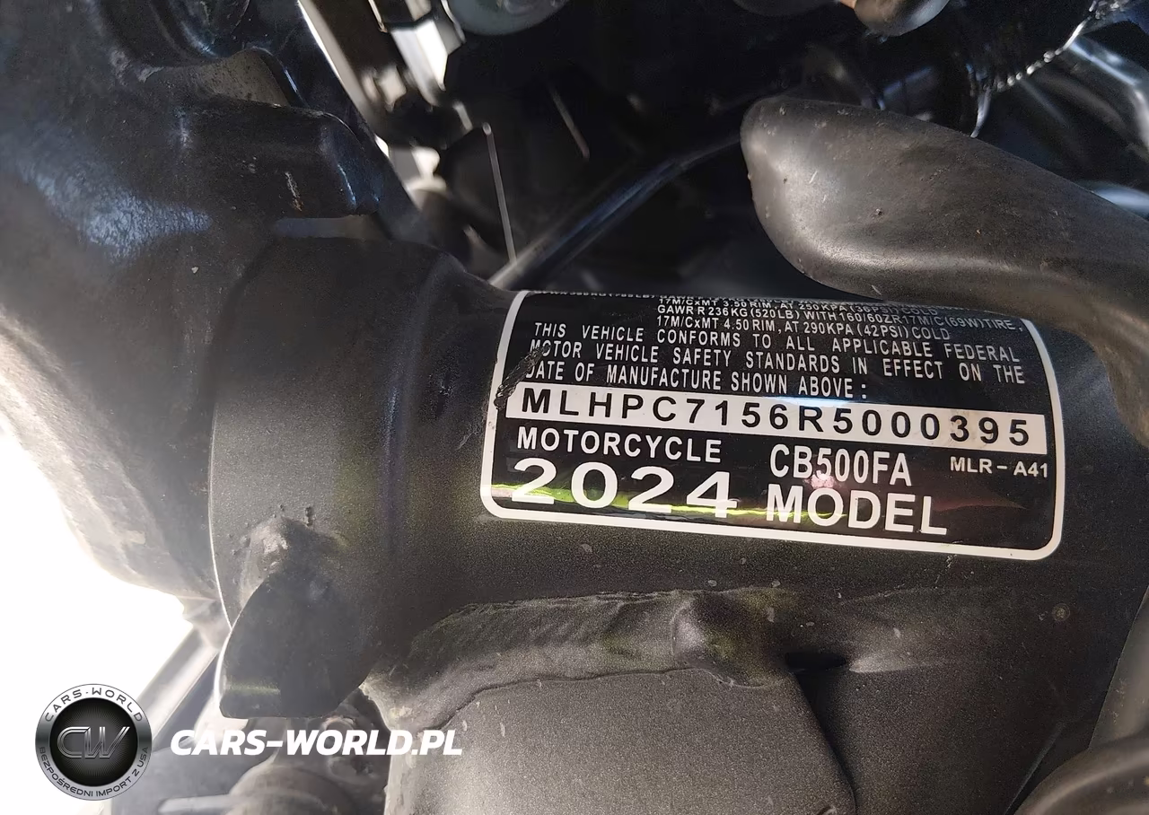 2024 Honda Cb500 F VIN:MLHPC7156R5000395 - 10