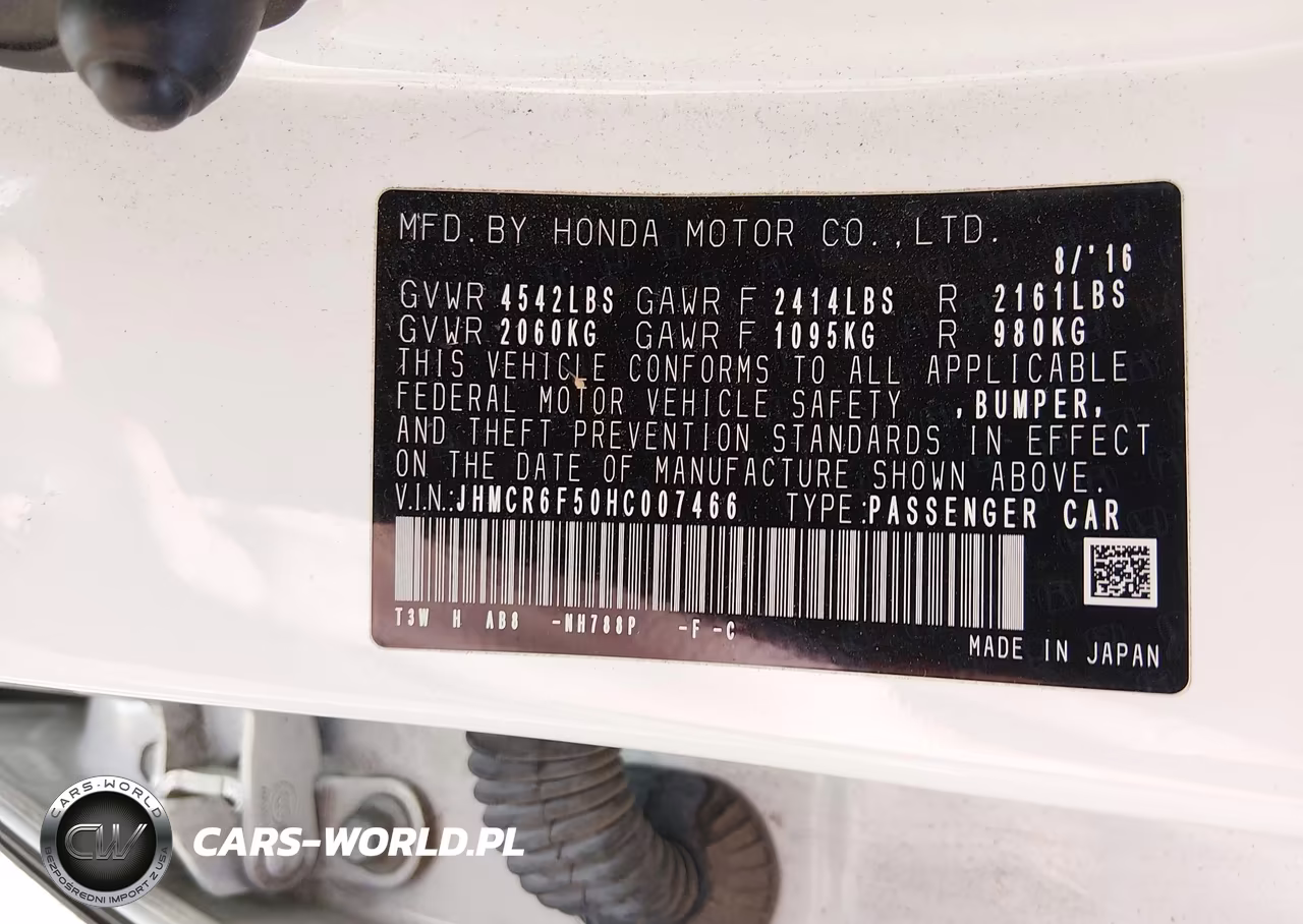 2017 Honda Accord Hybrid Ex-L VIN:JHMCR6F50HC007466 - 9