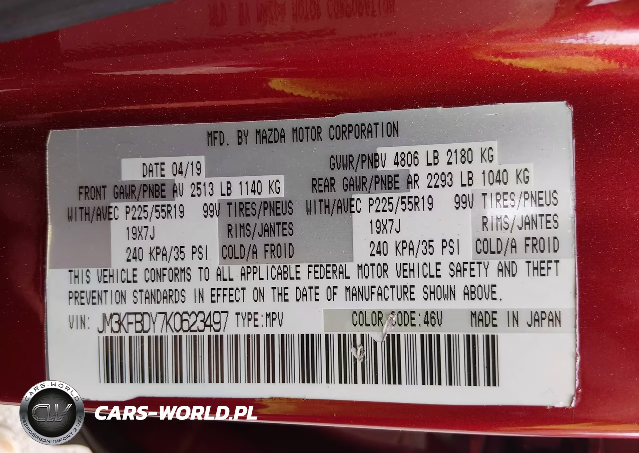 2019 Mazda Cx-5 Grand Touring Reserve VIN:JM3KFBDY7K0623497 - 9