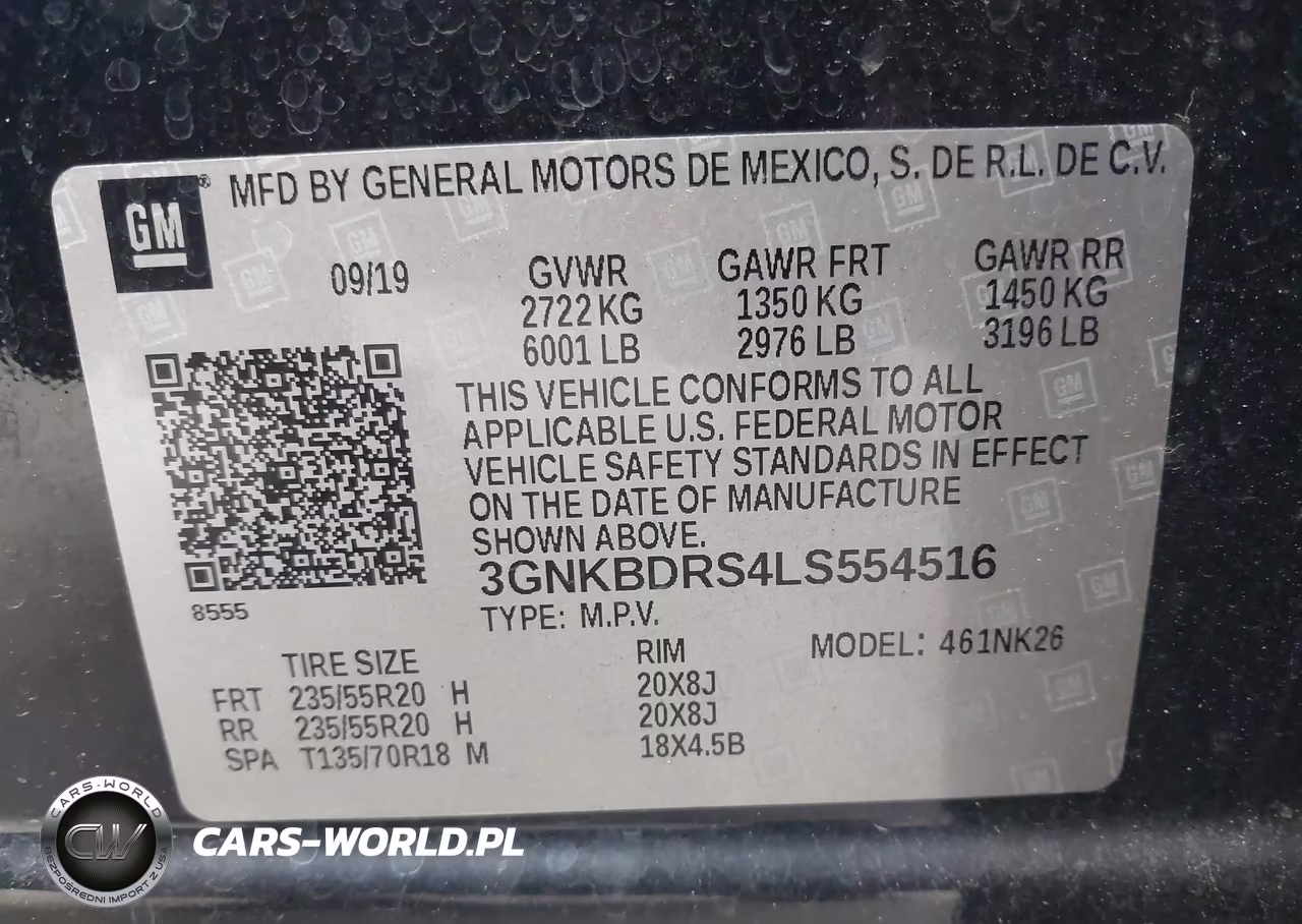 2020 Chevrolet Blazer Fwd 3Lt VIN:3GNKBDRS4LS554516 - 9