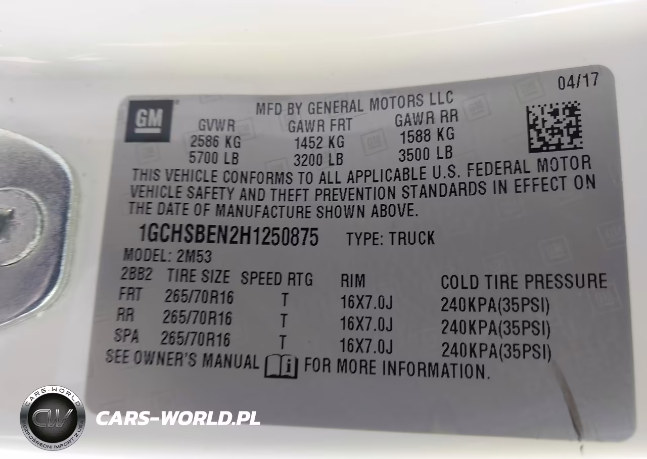 2017 Chevrolet Colorado 2Wd Wt VIN:1GCHSBEN2H1250875 - 9