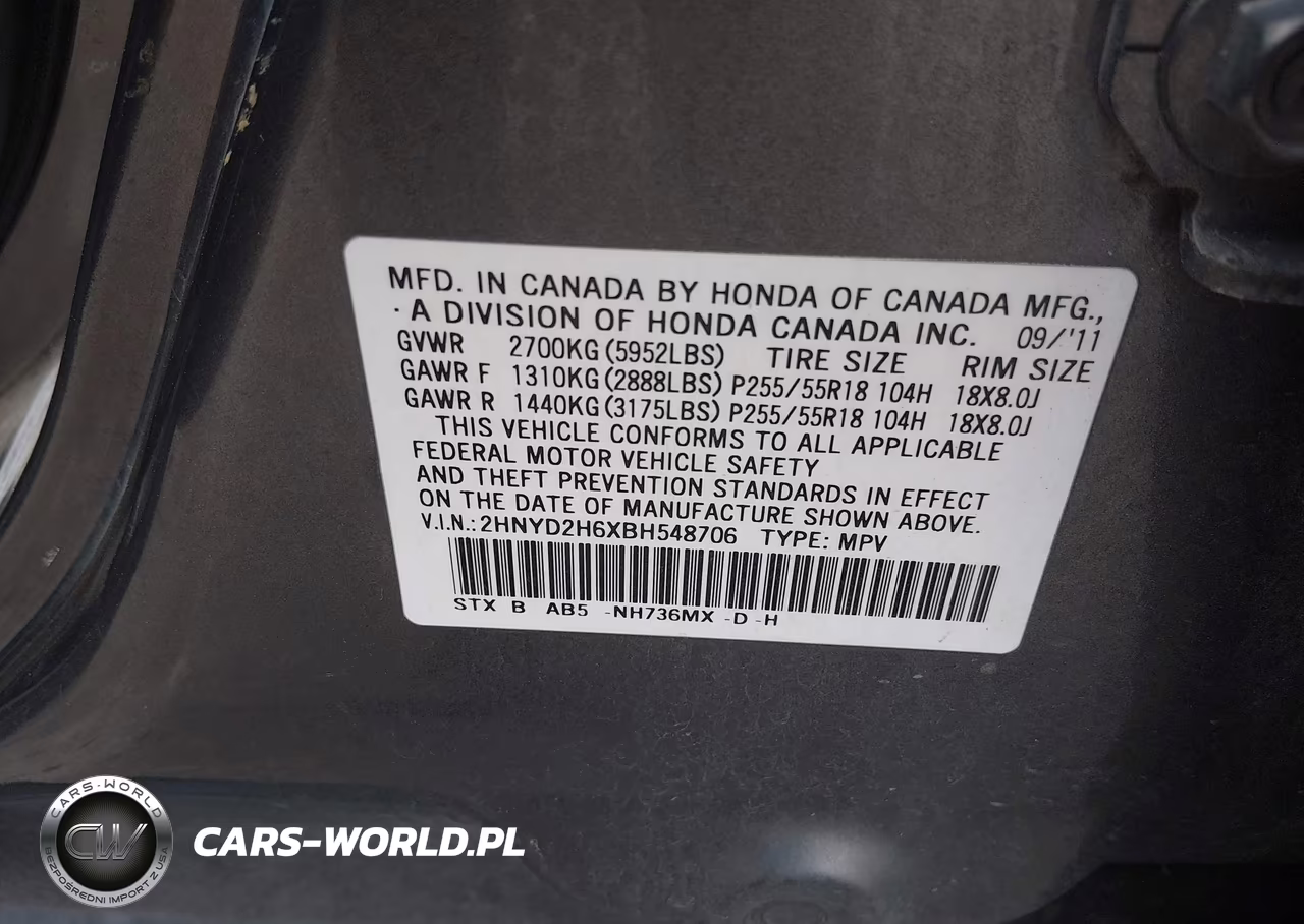 2011 Acura Mdx Technology Package VIN:2HNYD2H6XBH548706 - 9
