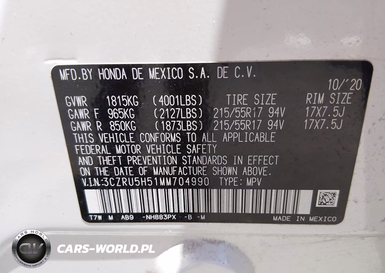 2021 Honda Hr-V 2Wd Ex VIN:3CZRU5H51MM704990 - 9
