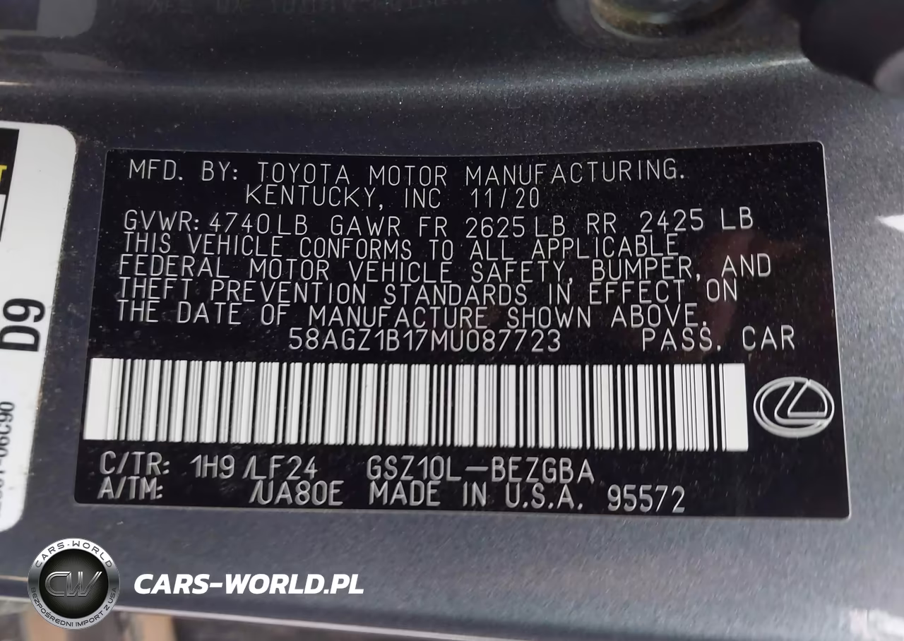 2021 Lexus Es 350 F Sport VIN:58AGZ1B17MU087723 - 9