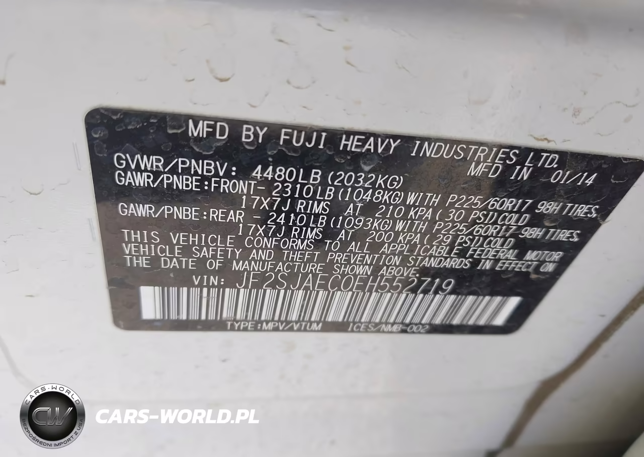 2014 Subaru Forester 2.5I Premium VIN:JF2SJAEC0EH552719 - 9