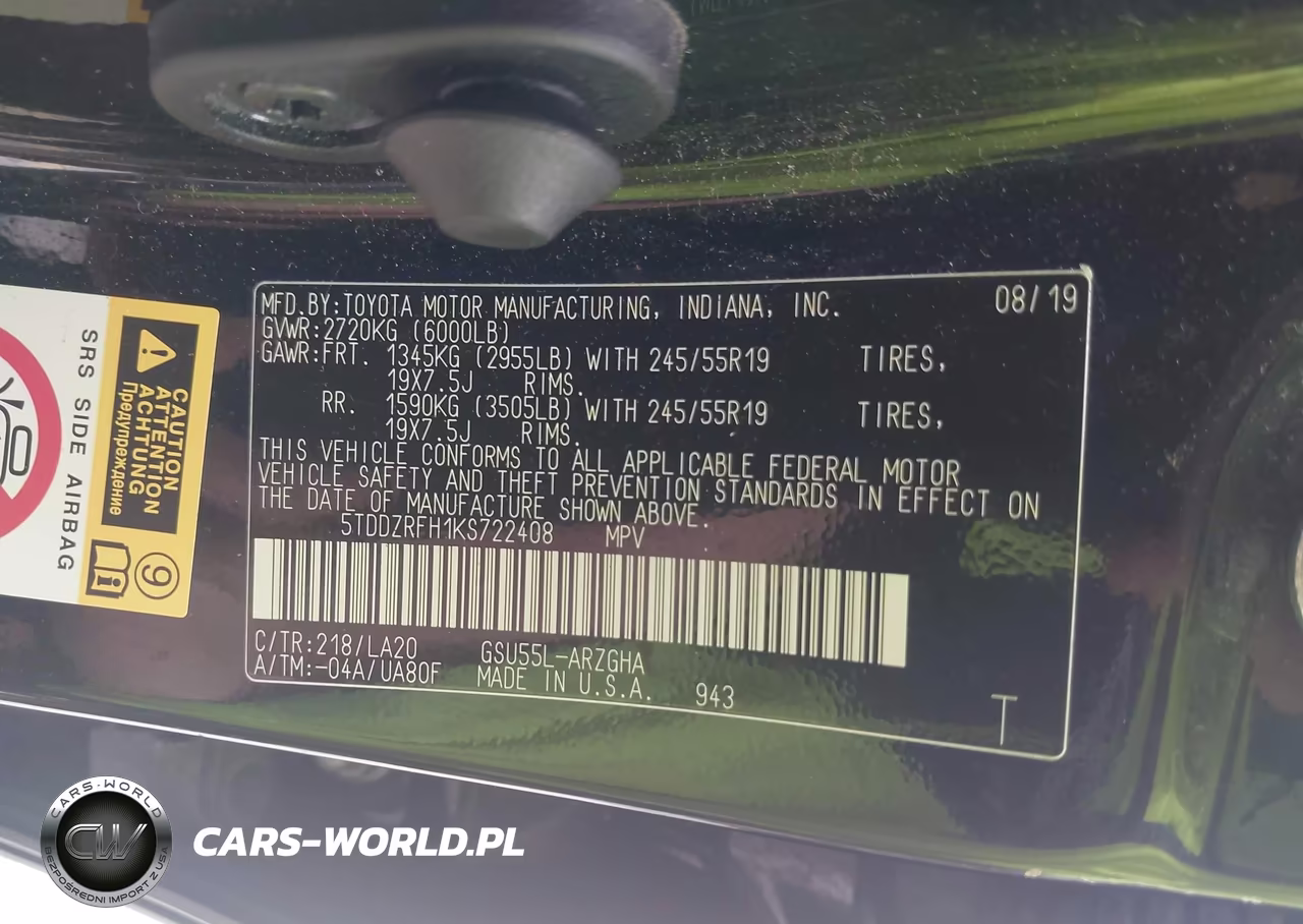 2019 Toyota Highlander Limited Platinum VIN:5TDDZRFH1KS722408 - 9