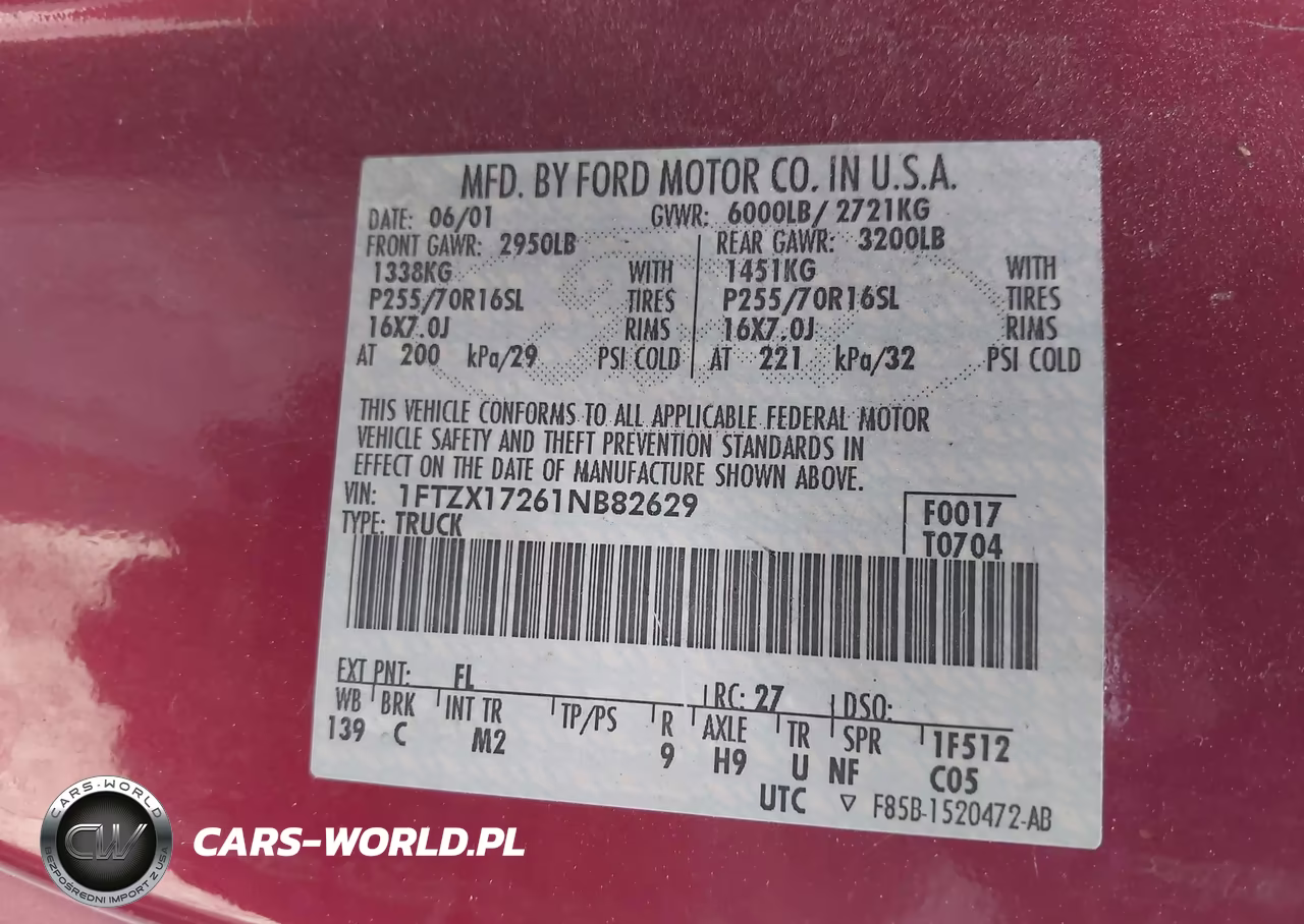 2001 Ford F-150 Xl-Xlt VIN:1FTZX17261NB82629 - 9