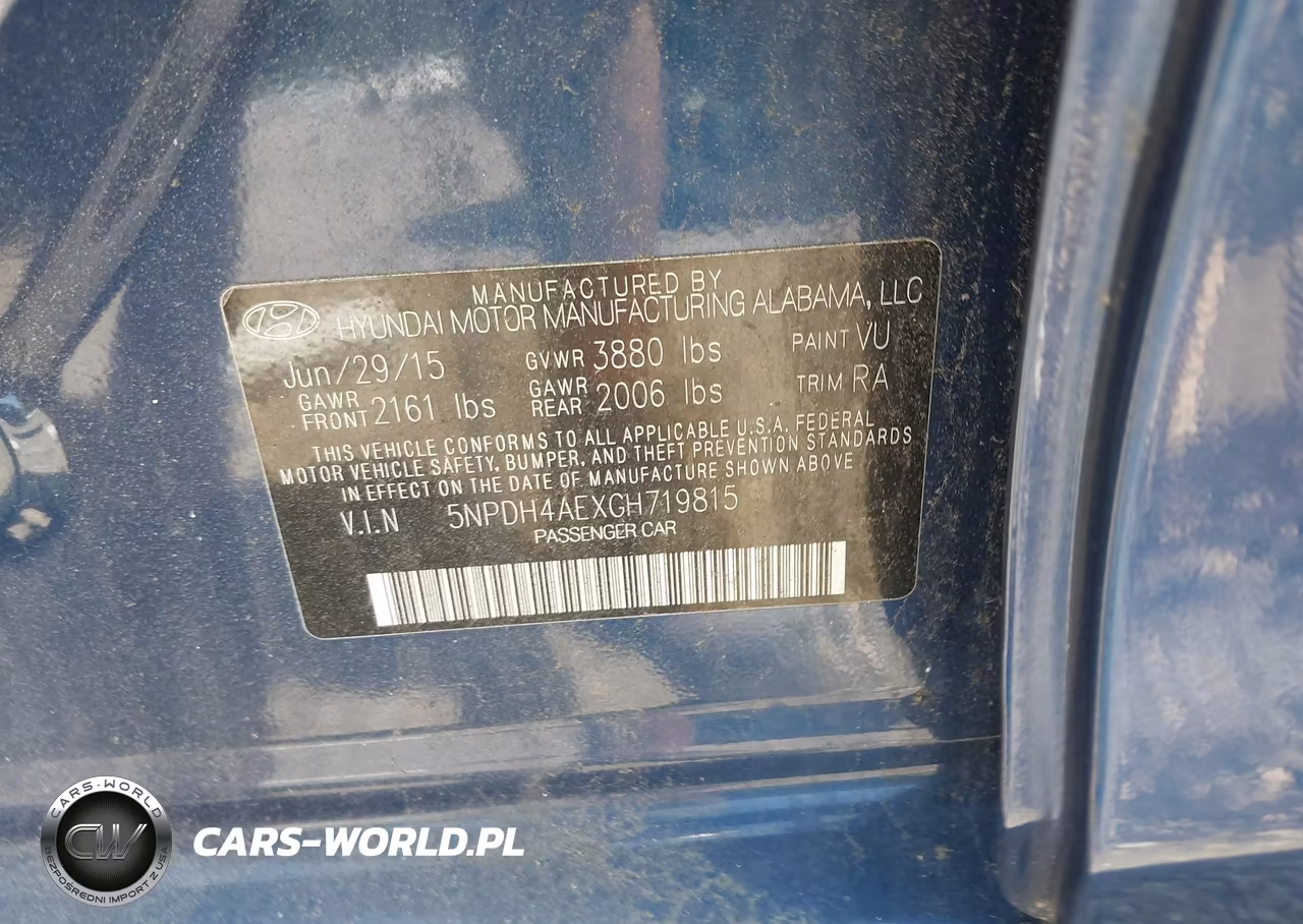 2016 Hyundai Elantra Se VIN:5NPDH4AEXGH719815 - 9