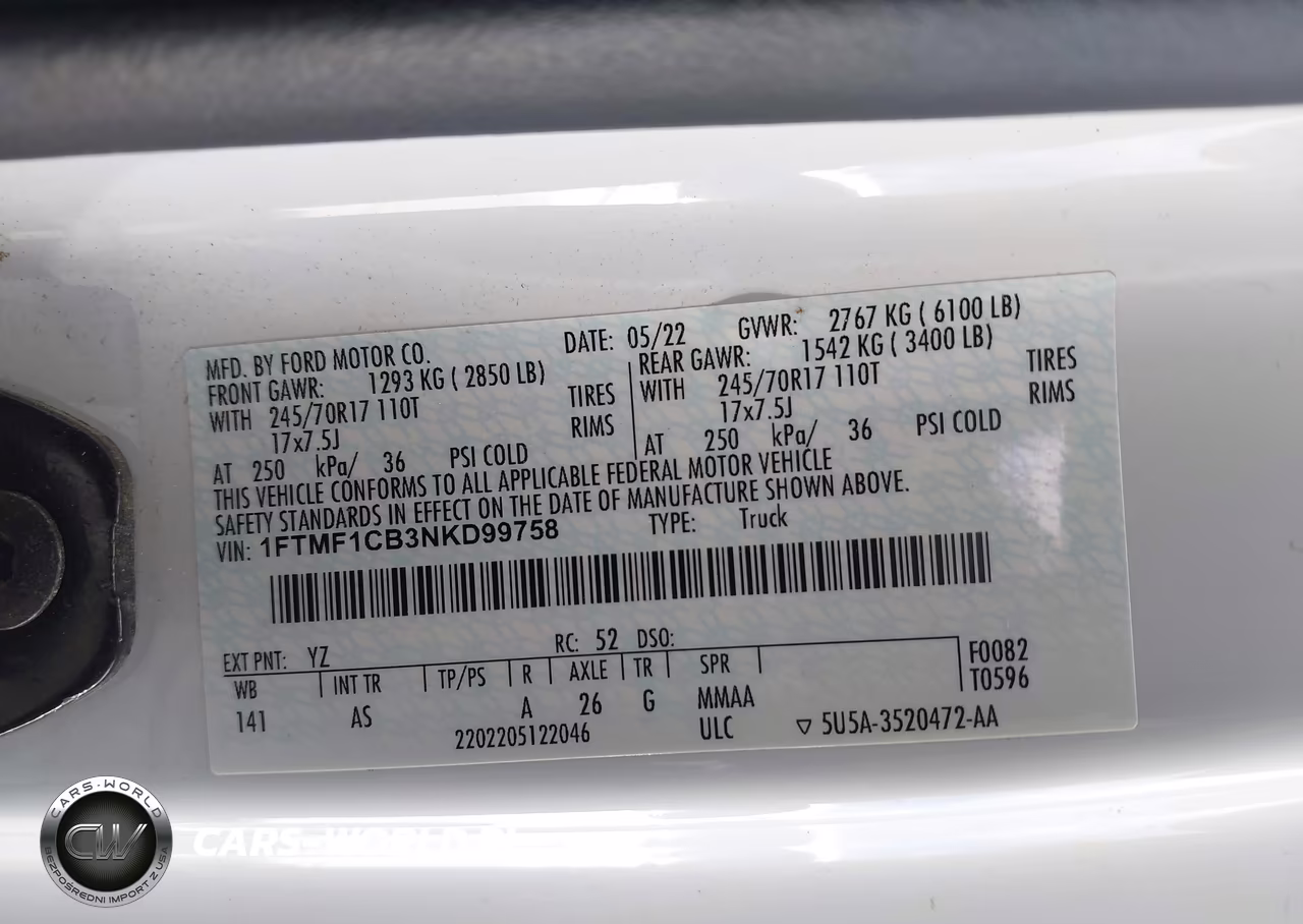 2022 Ford F-150 Xl VIN:1FTMF1CB3NKD99758 - 9