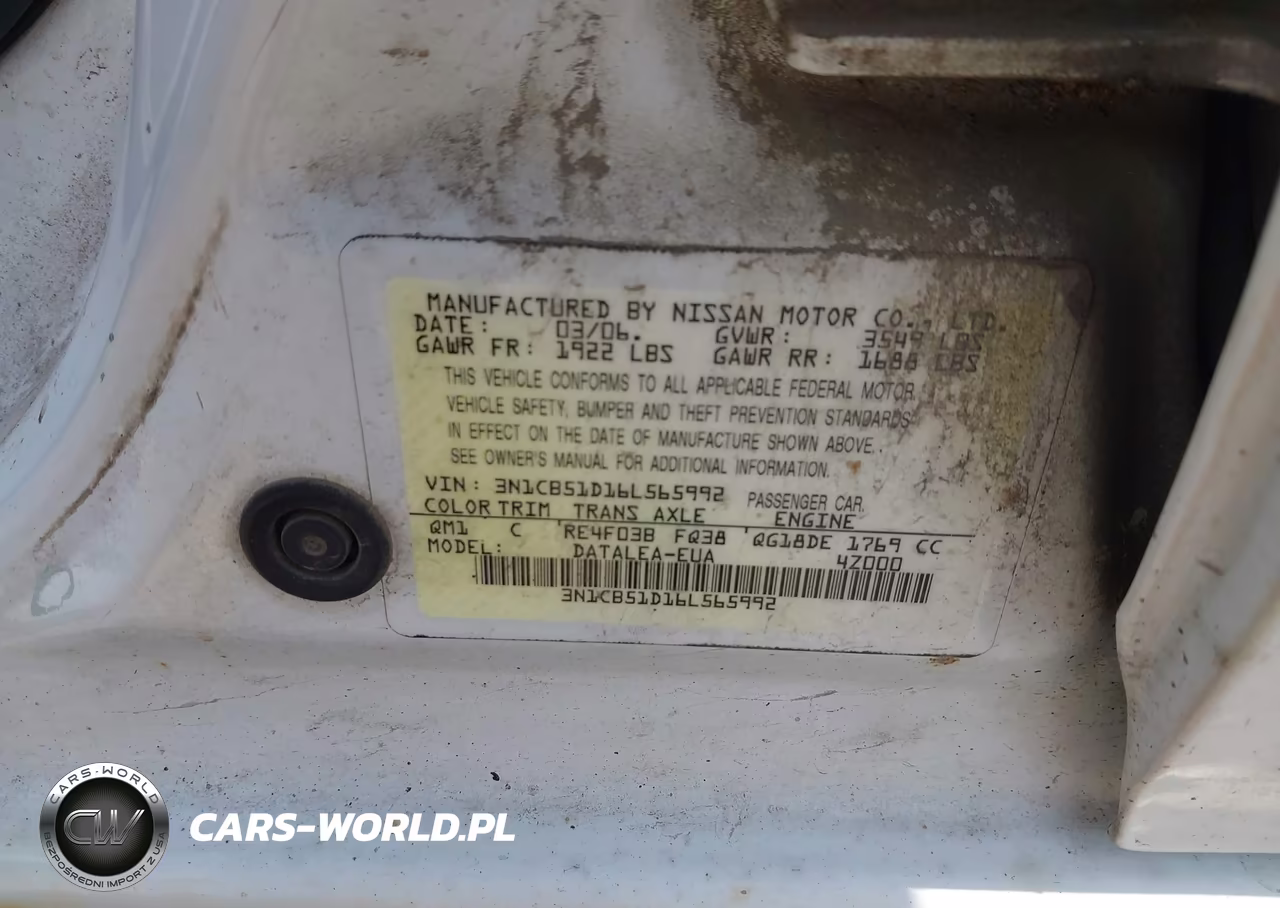 2006 Nissan Sentra 1.8S VIN:3N1CB51D16L565992 - 9