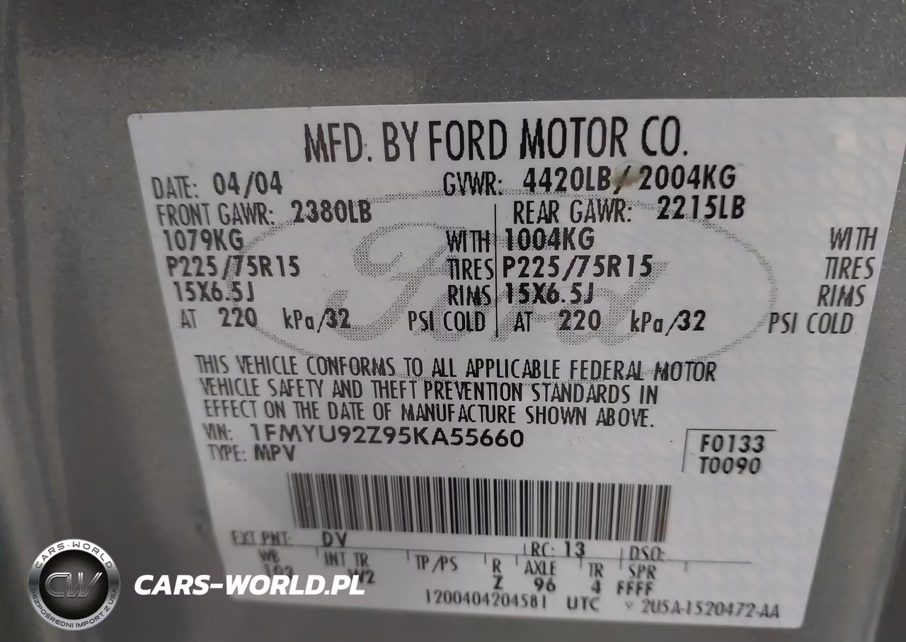 2005 Ford Escape Xls VIN:1FMYU92Z95KA55660 - 9