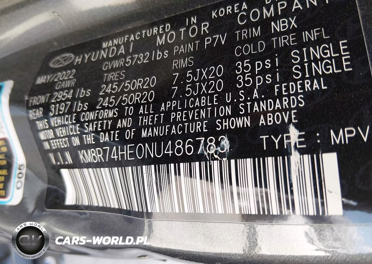 2022 Hyundai Palisade Calligraphy VIN:KM8R74HE0NU486783 - 9