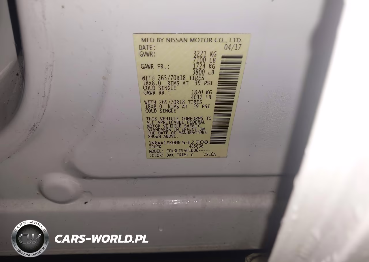 2017 Nissan Titan Sv VIN:1N6AA1EK0HN542700 - 9
