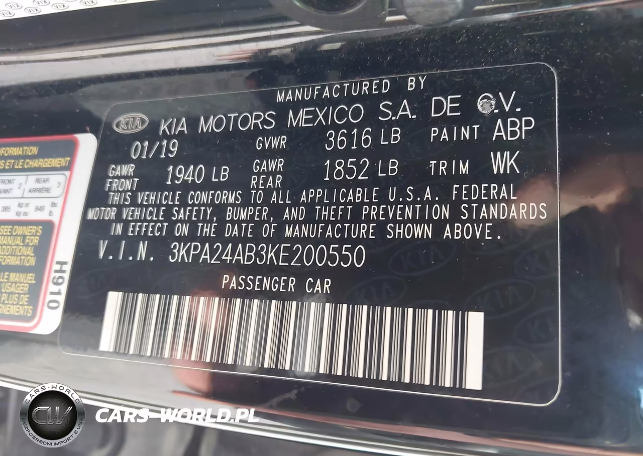 2019 Kia Rio S VIN:3KPA24AB3KE200550 - 9