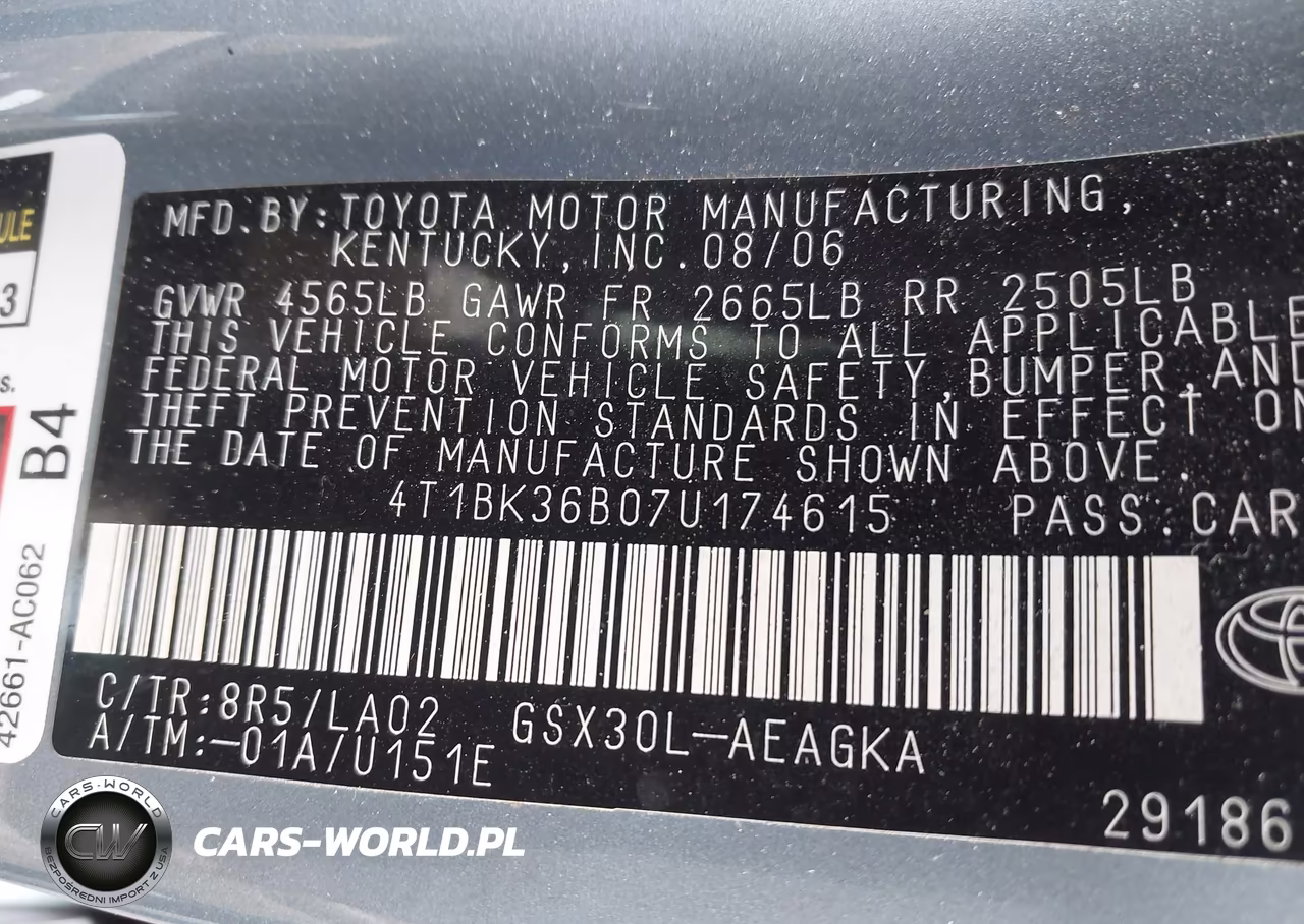 2007 Toyota Avalon Xls VIN:4T1BK36B07U174615 - 9