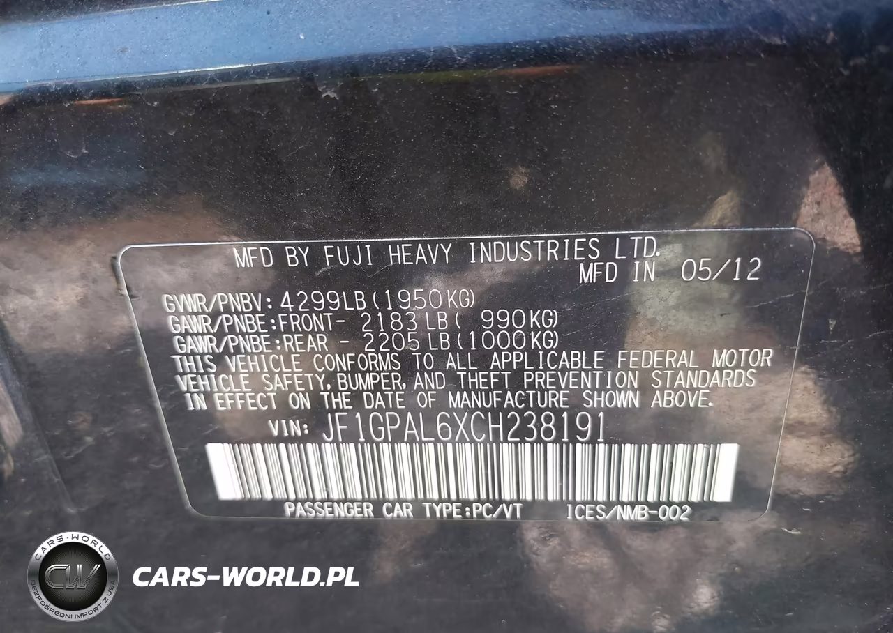 2012 Subaru Impreza 2.0I Sport Premium VIN:JF1GPAL6XCH238191 - 9