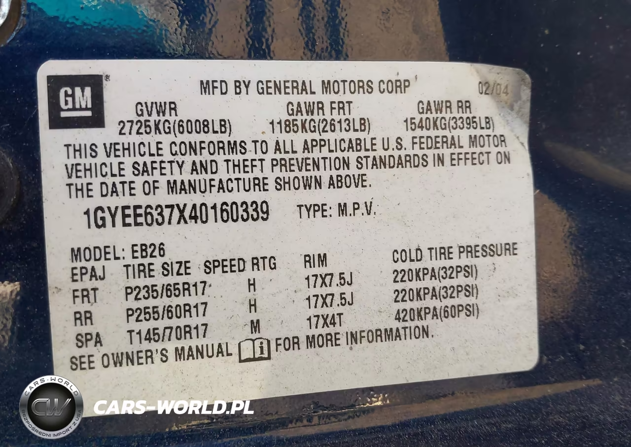 2004 Cadillac Srx Standard VIN:1GYEE637X40160339 - 9