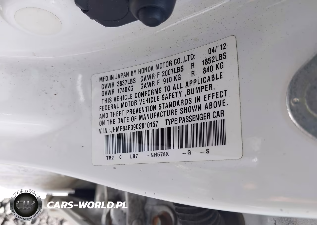 2012 Honda Civic Hybrid VIN:JHMFB4F39CS010157 - 9