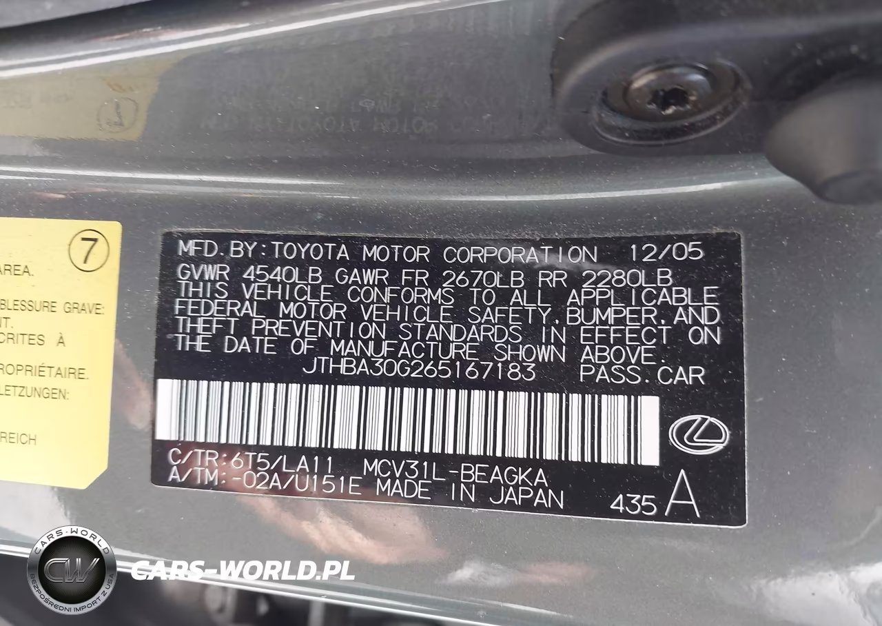 2006 Lexus Es 330 VIN:JTHBA30G265167183 - 9