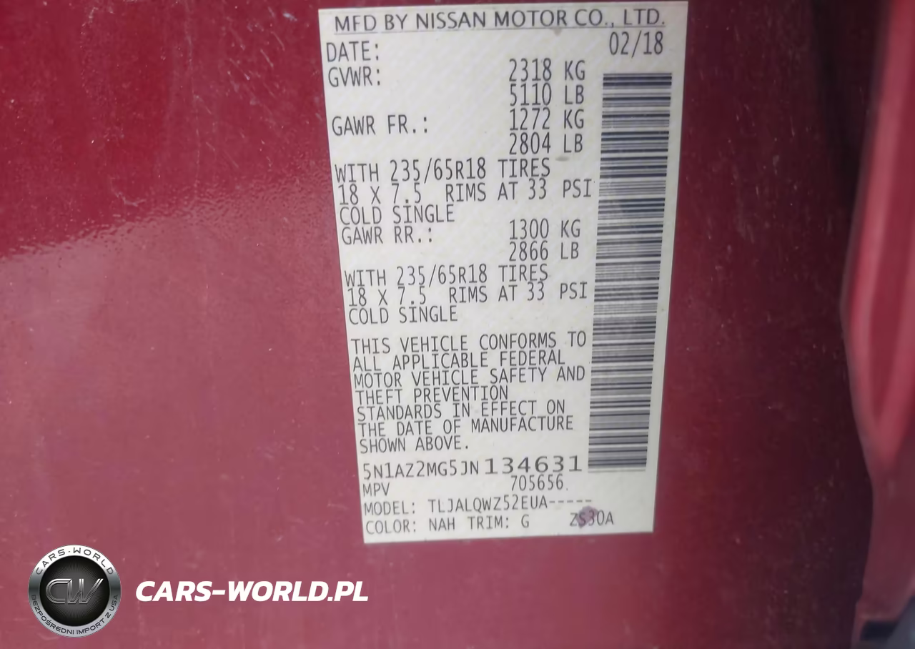 2018 Nissan Murano Sv VIN:5N1AZ2MG5JN134631 - 9