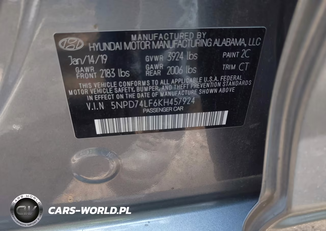 2019 Hyundai Elantra Se VIN:5NPD74LF6KH457924 - 9