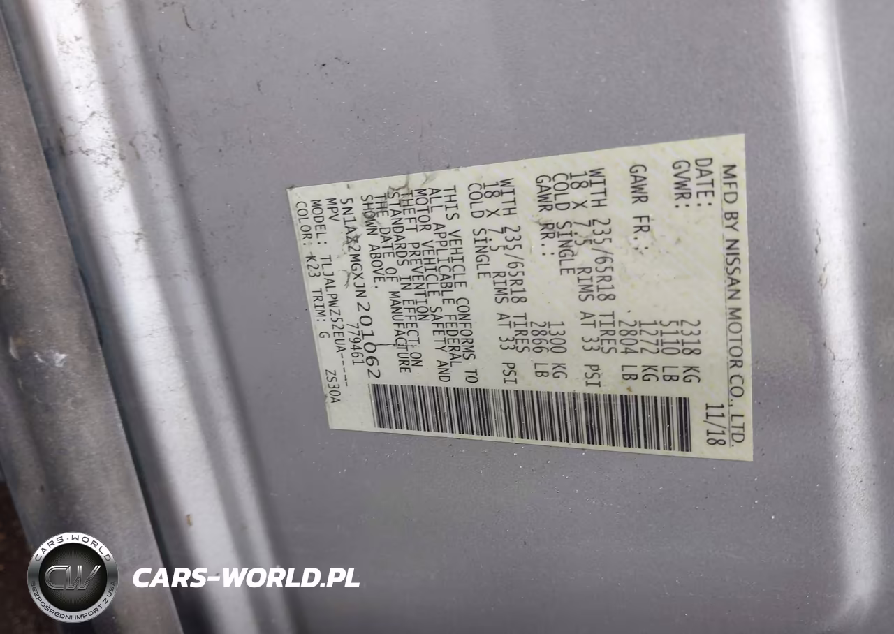 2018 Nissan Murano S VIN:5N1AZ2MGXJN201062 - 9