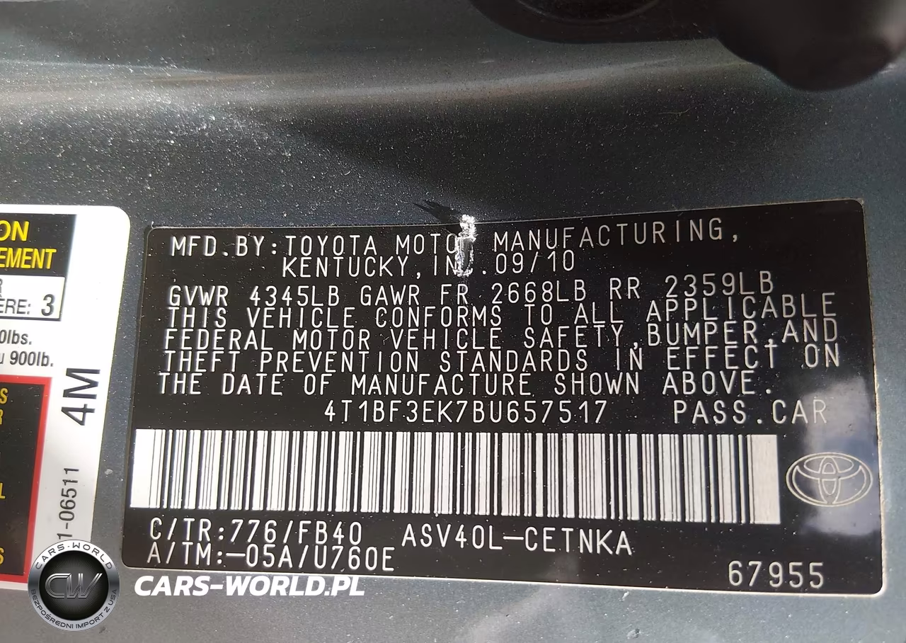 2011 Toyota Camry Le VIN:4T1BF3EK7BU657517 - 9