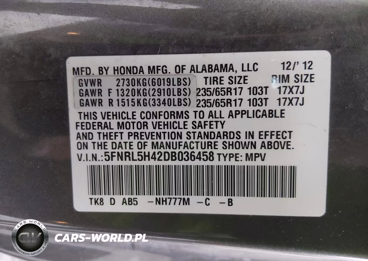 2013 Honda Odyssey Ex VIN:5FNRL5H42DB036458 - 9