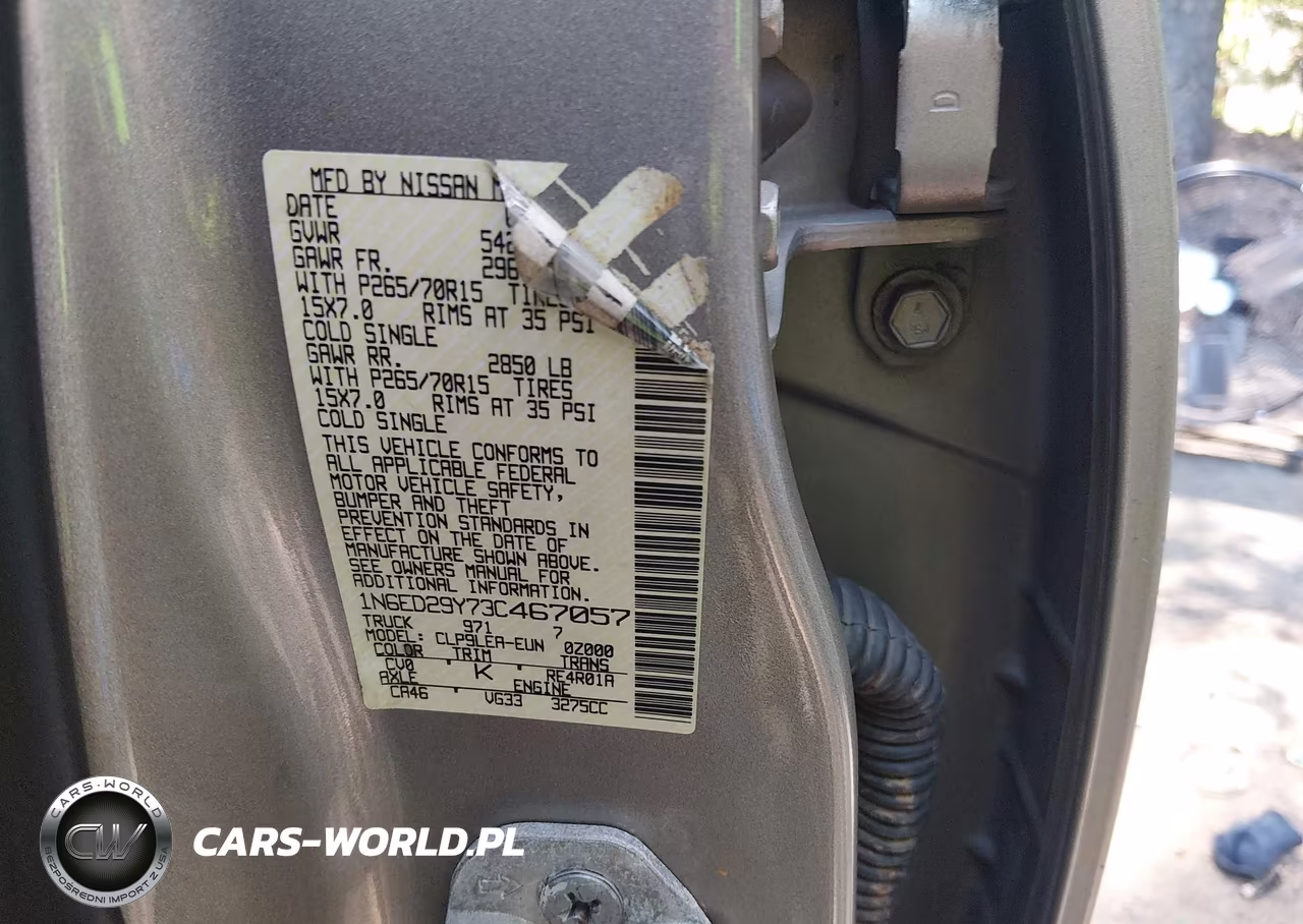 2003 Nissan Frontier Xe-V6 VIN:1N6ED29Y73C467057 - 9