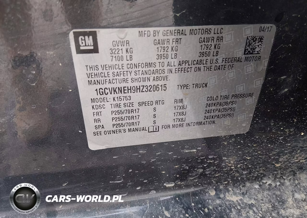 2017 Chevrolet Silverado 1500 Wt VIN:1GCVKNEH9HZ320615 - 9