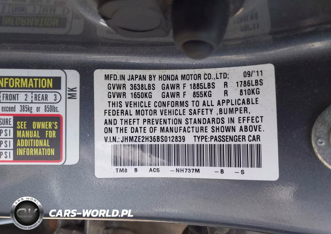 2011 Honda Insight VIN:JHMZE2H36BS012839 - 9