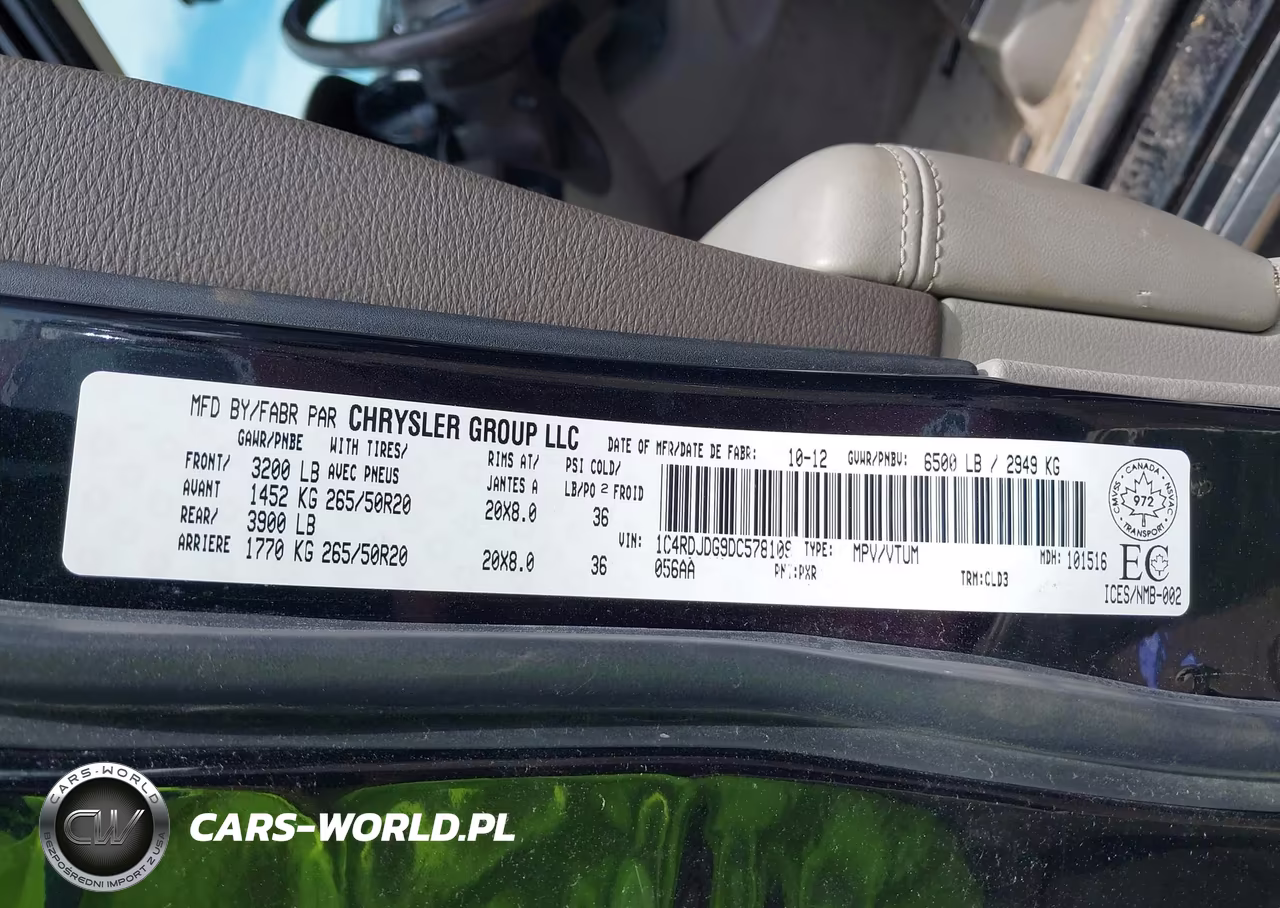 2013 Dodge Durango Crew Plus VIN:1C4RDJDG9DC578109 - 9