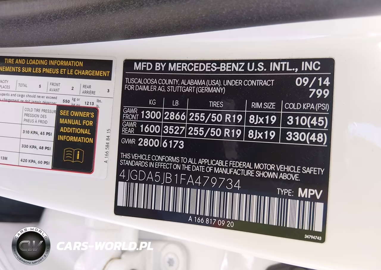 2015 Mercedes-Benz Ml 350 VIN:4JGDA5JB1FA479734 - 9