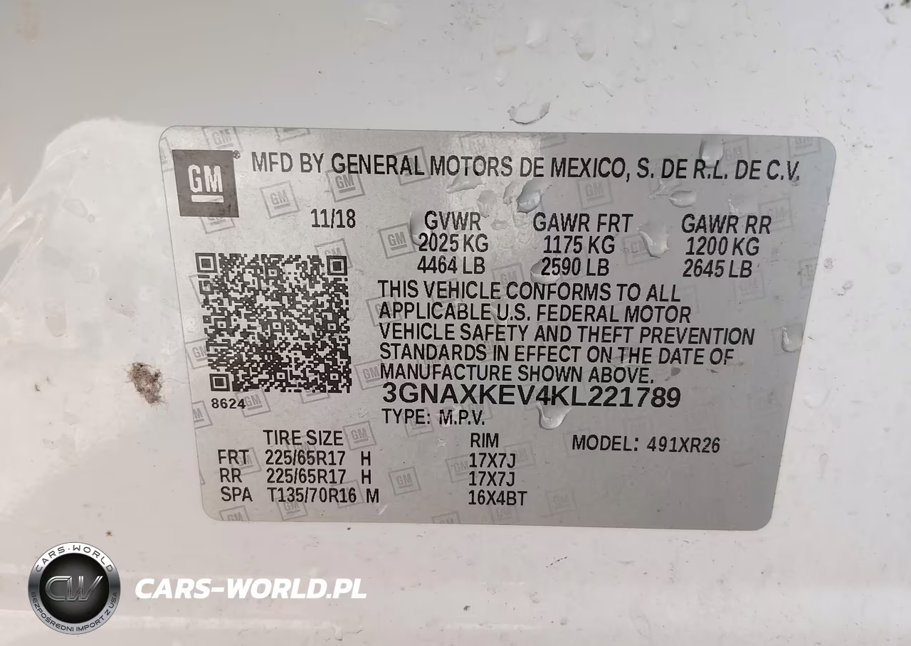 2019 Chevrolet Equinox Lt VIN:3GNAXKEV4KL221789 - 9