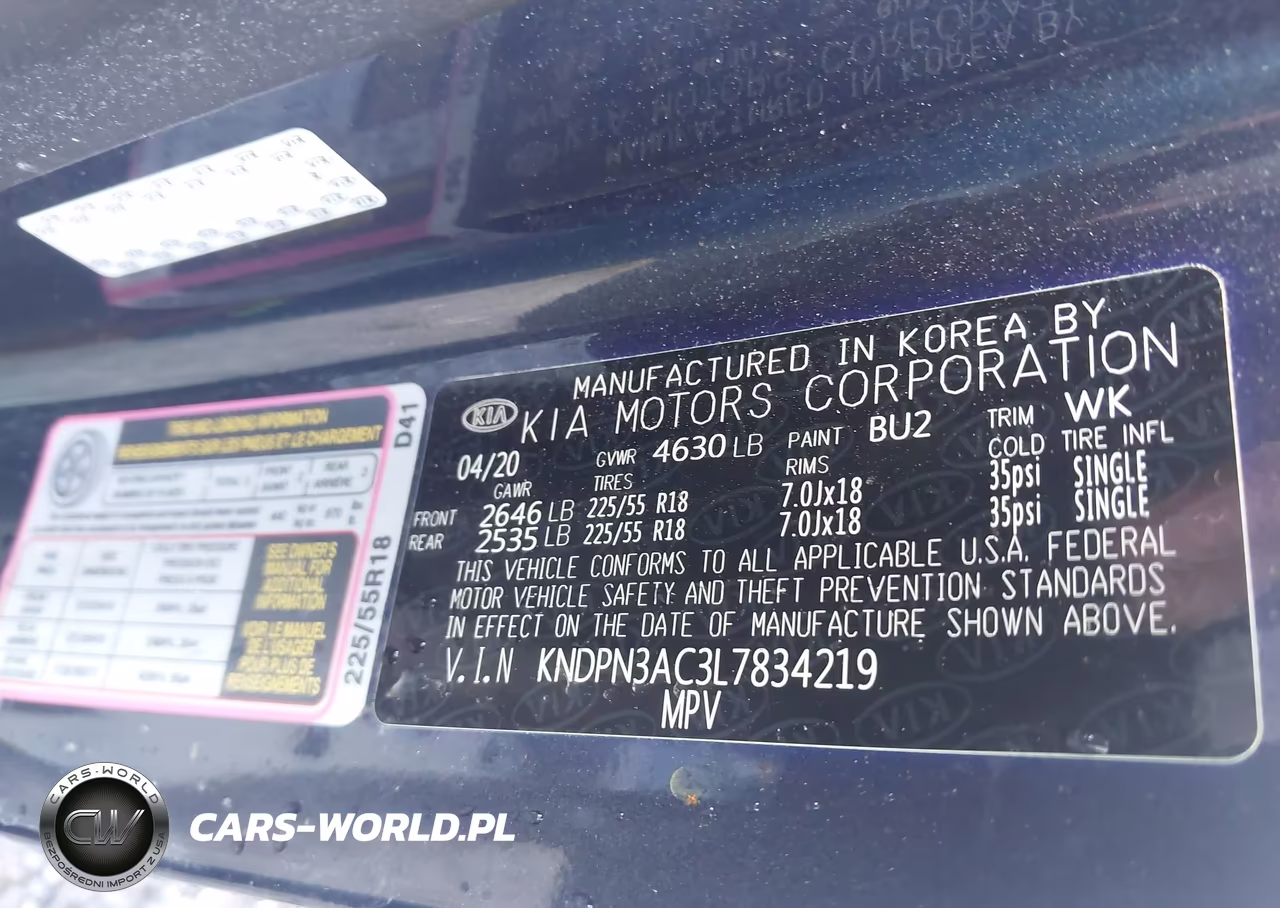 2020 Kia Sportage Ex VIN:KNDPN3AC3L7834219 - 9