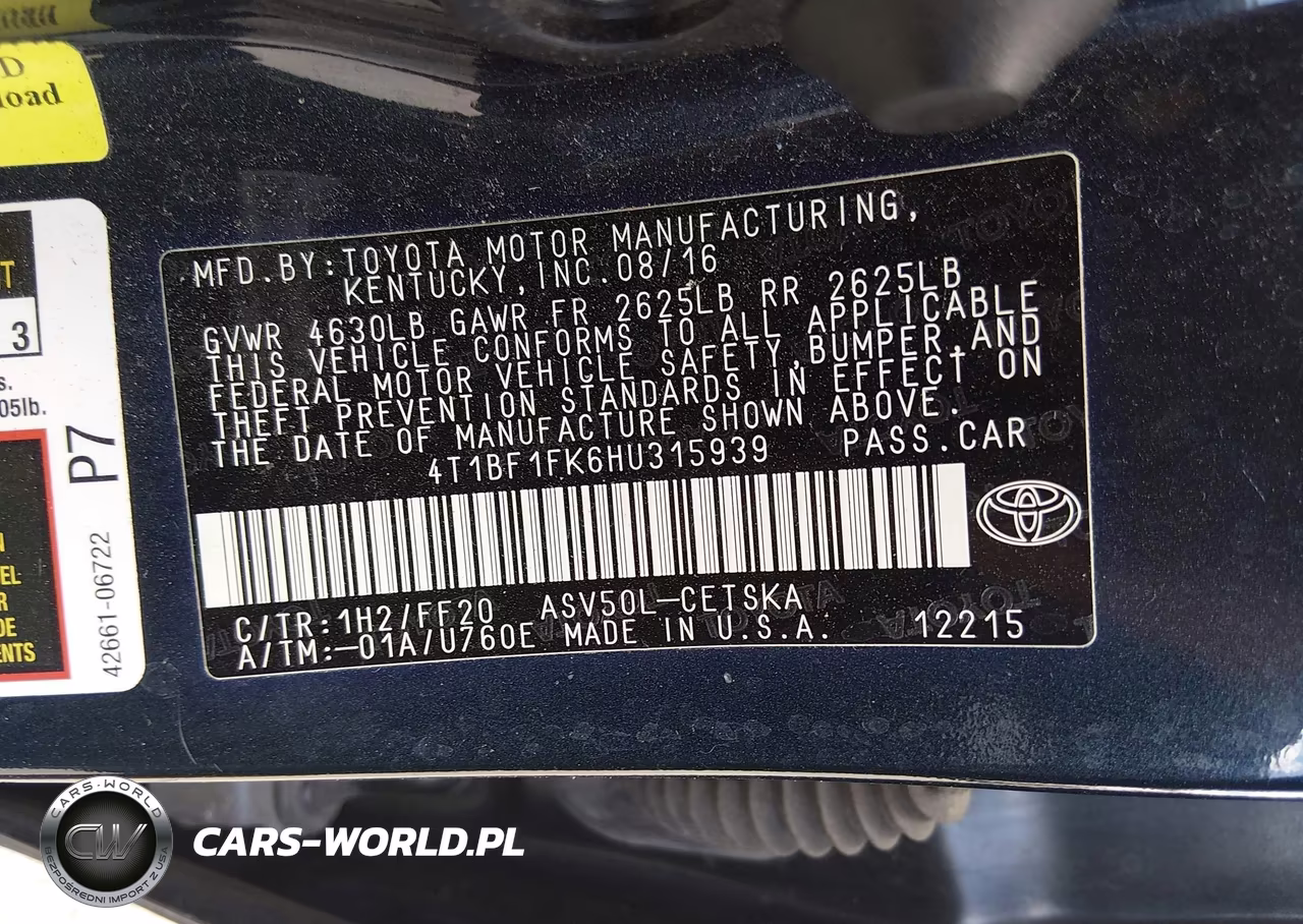 2017 Toyota Camry Se VIN:4T1BF1FK6HU315939 - 9