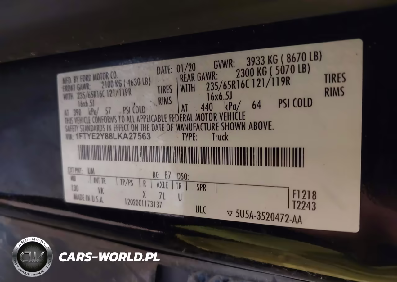 2020 Ford Transit-150 VIN:1FTYE2Y88LKA27563 - 9