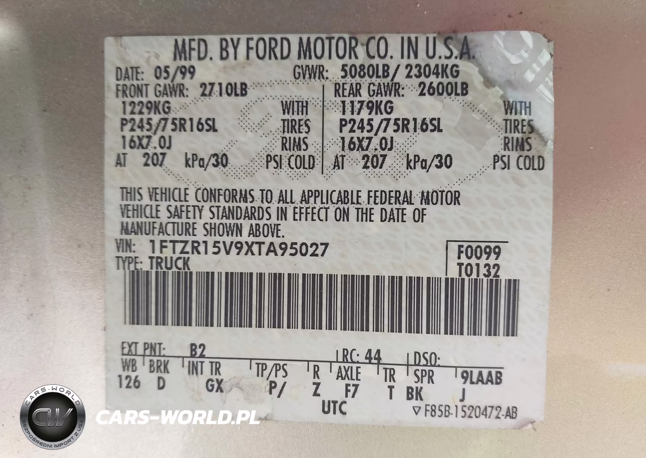 1999 Ford Ranger Xl-Xlt VIN:1FTZR15V9XTA95027 - 9