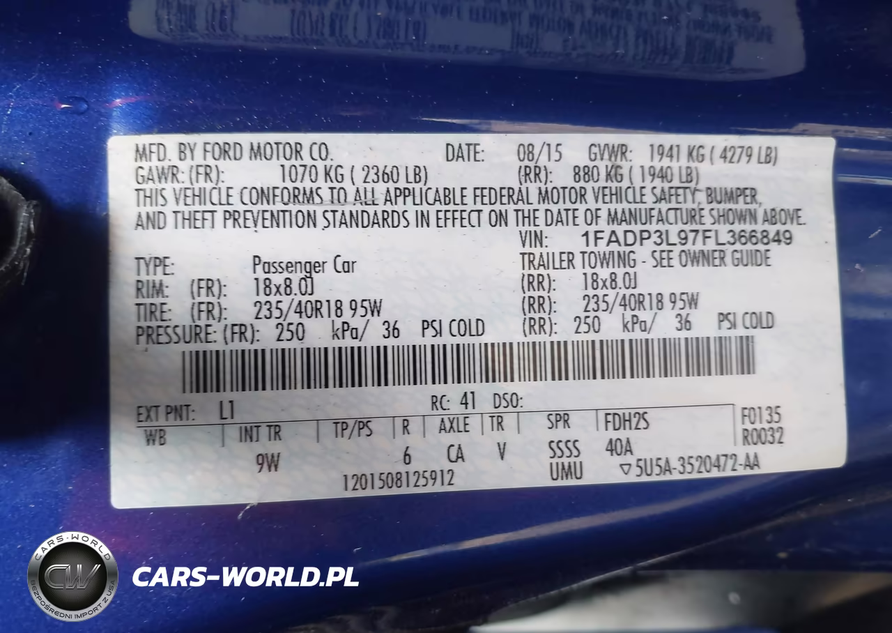 2015 Ford Focus St VIN:1FADP3L97FL366849 - 9