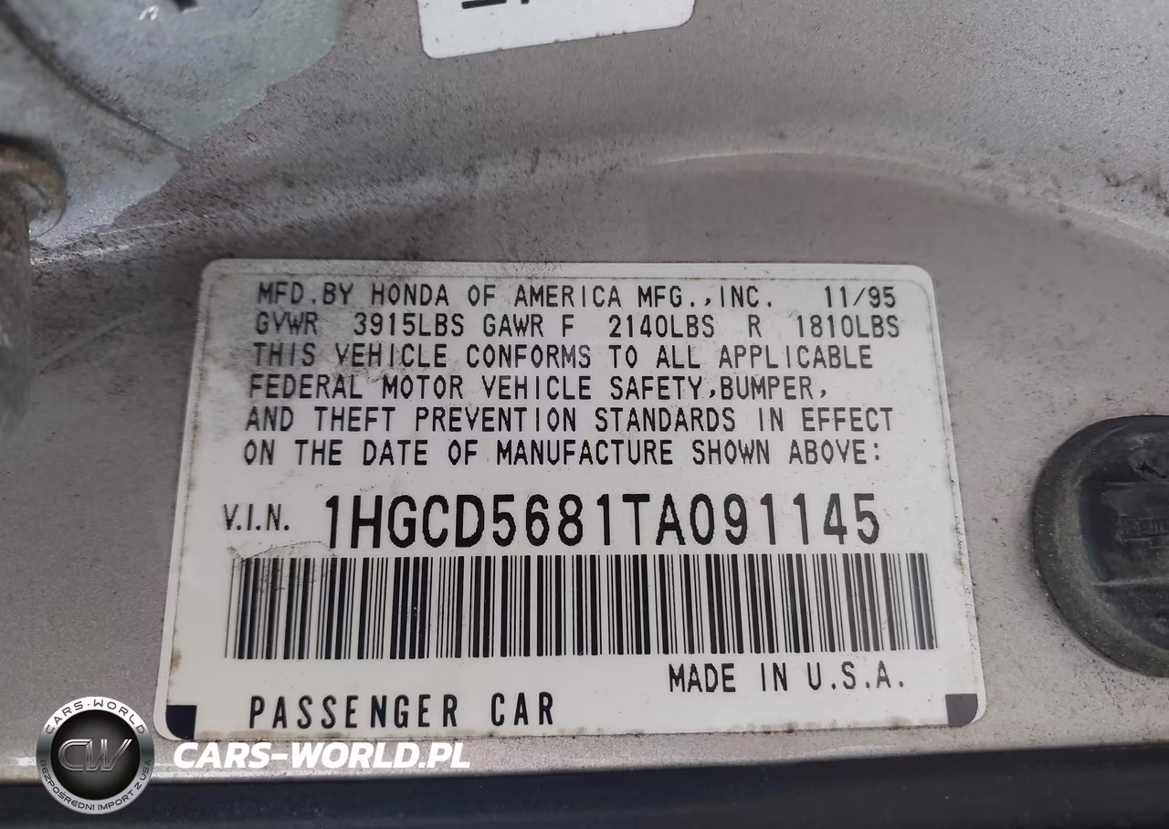 1996 Honda Accord Dx 25Th Anniversary VIN:1HGCD5681TA091145 - 9