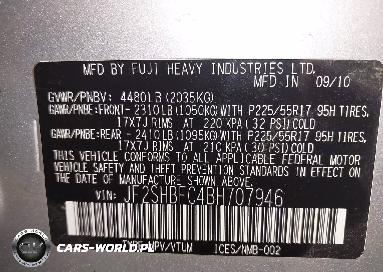2011 Subaru Forester 2.5X Limited VIN:JF2SHBFC4BH707946 - 9