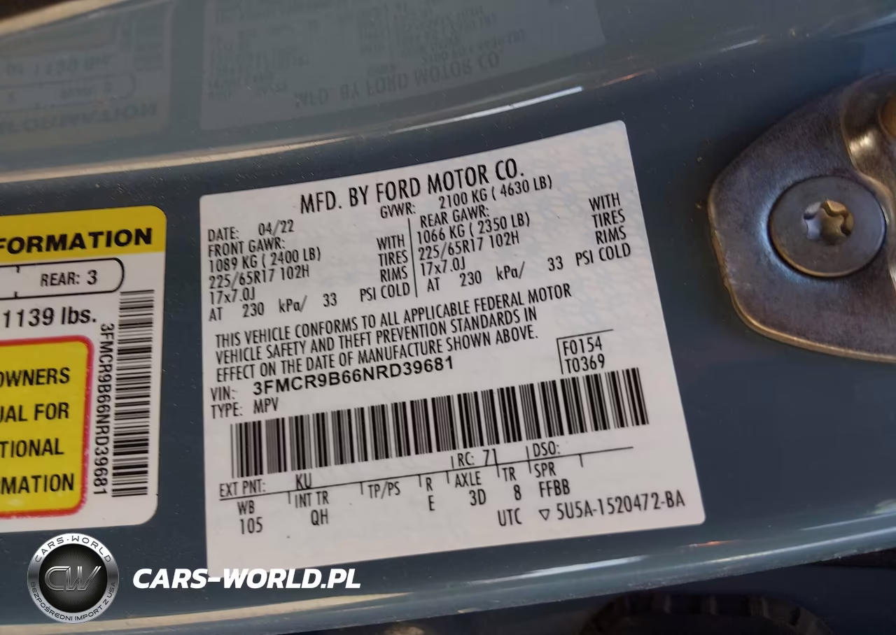 2022 Ford Bronco Sport Big Bend VIN:3FMCR9B66NRD39681 - 9