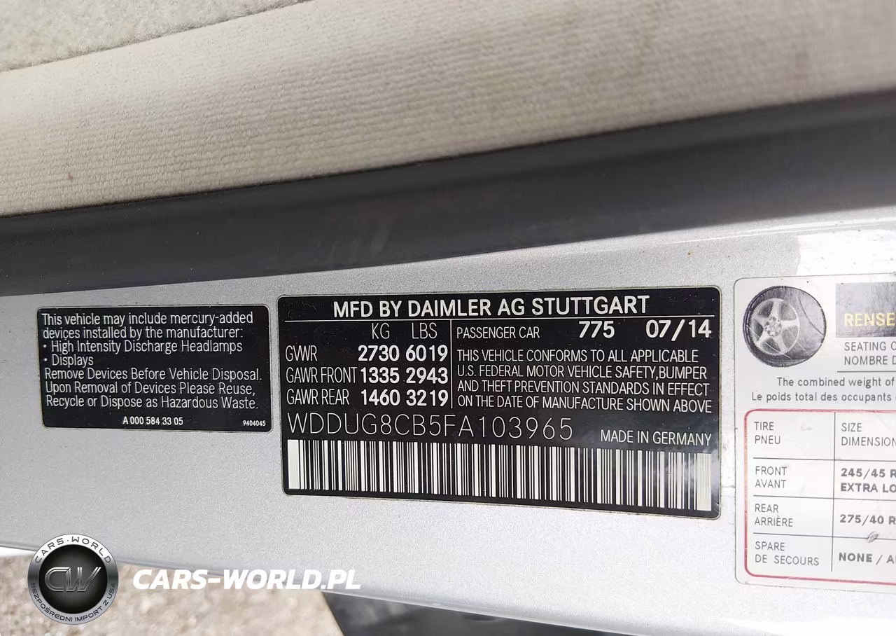 2015 Mercedes-Benz S 550 VIN:WDDUG8CB5FA103965 - 9