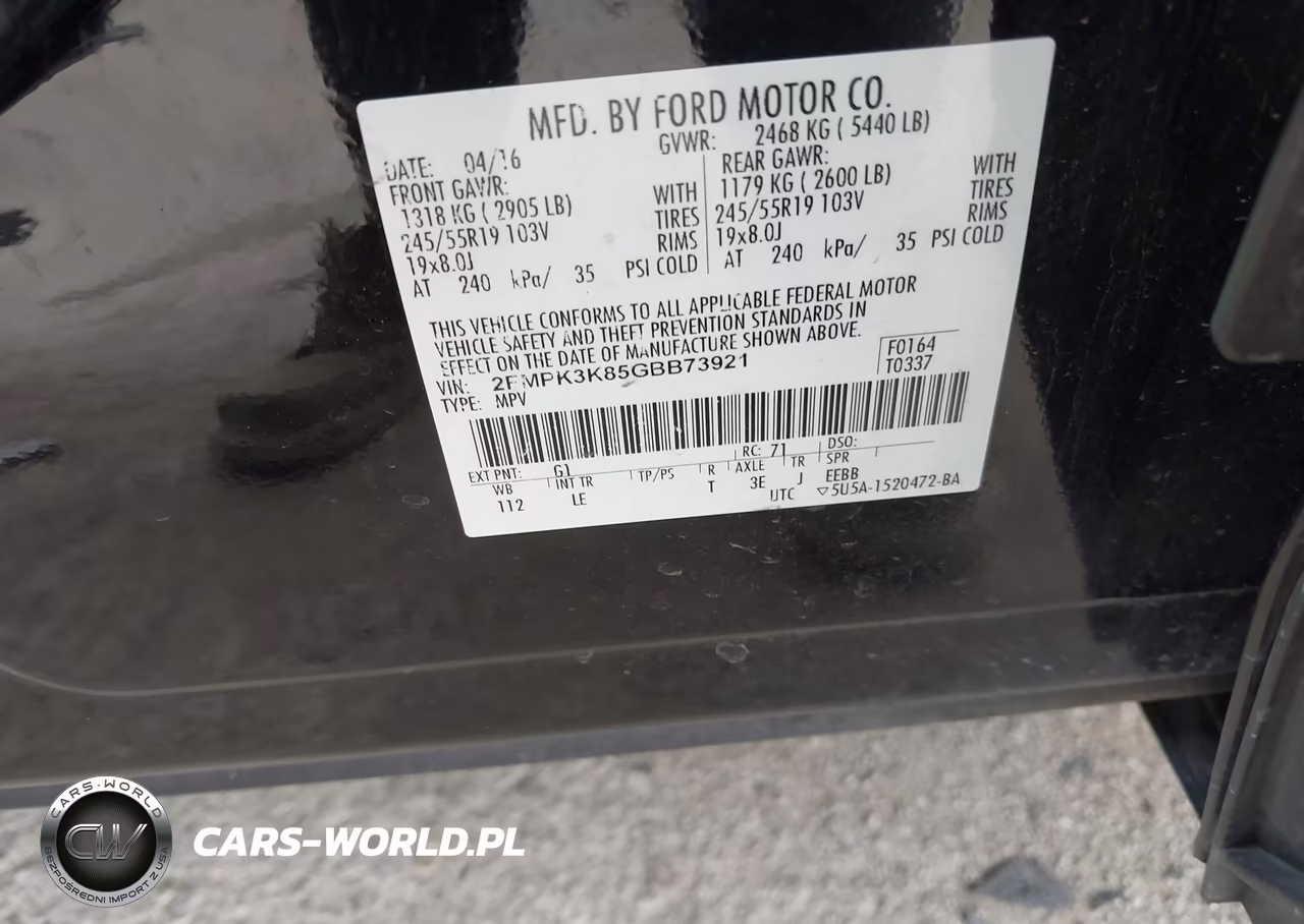 2016 Ford Edge Titanium VIN:2FMPK3K85GBB73921 - 9