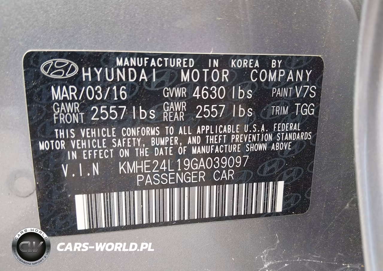 2016 Hyundai Sonata Hybrid Se VIN:KMHE24L19GA039097 - 9